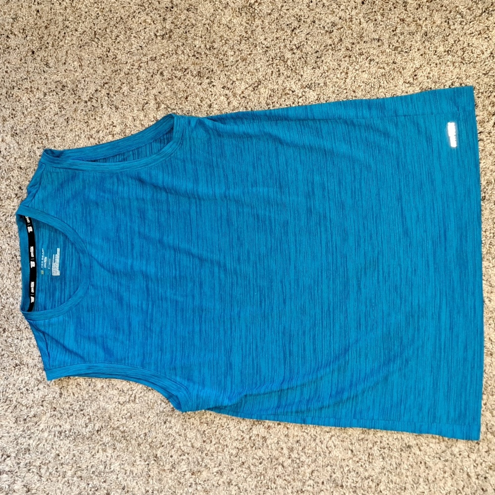 Blue DryTek Tek Gear sleeveless t-shirt, size small